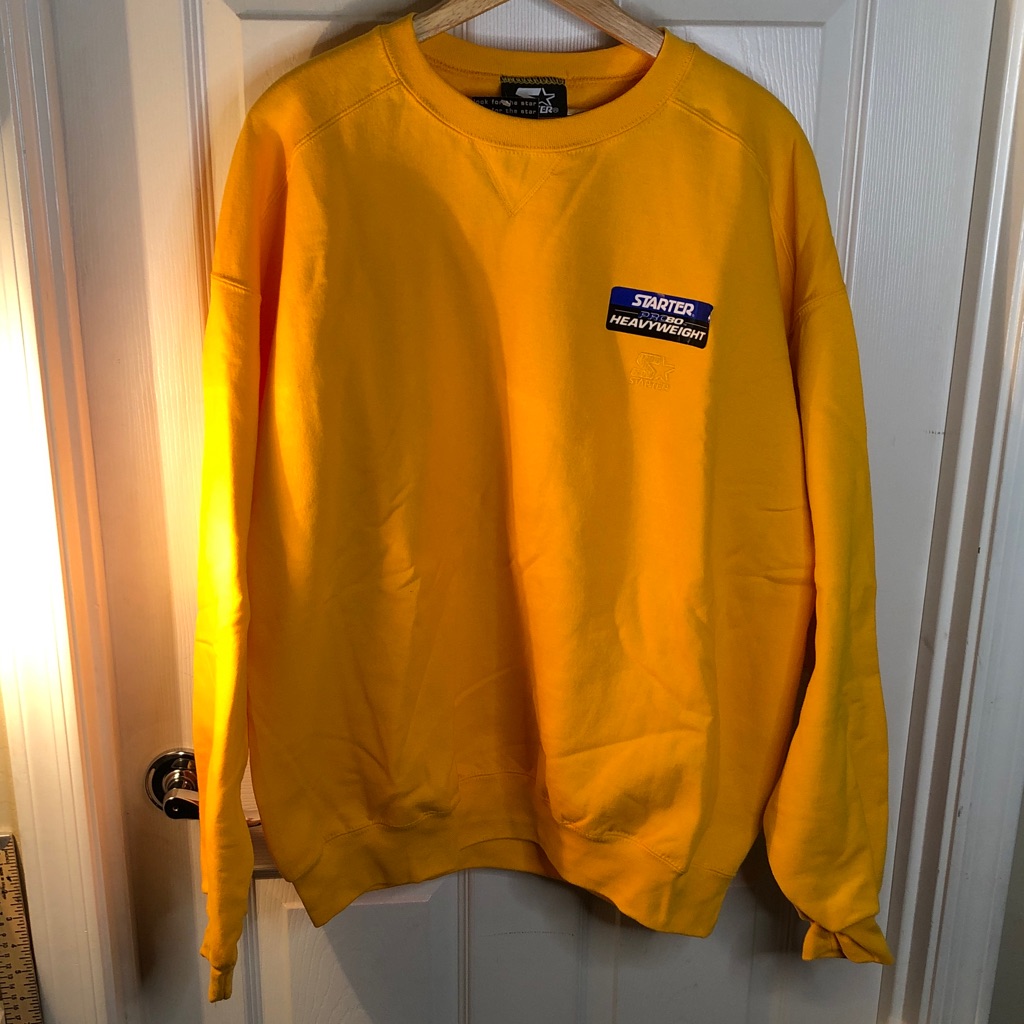 Starter Men's Vibrant Yellow Crewneck Sweater New Nwt